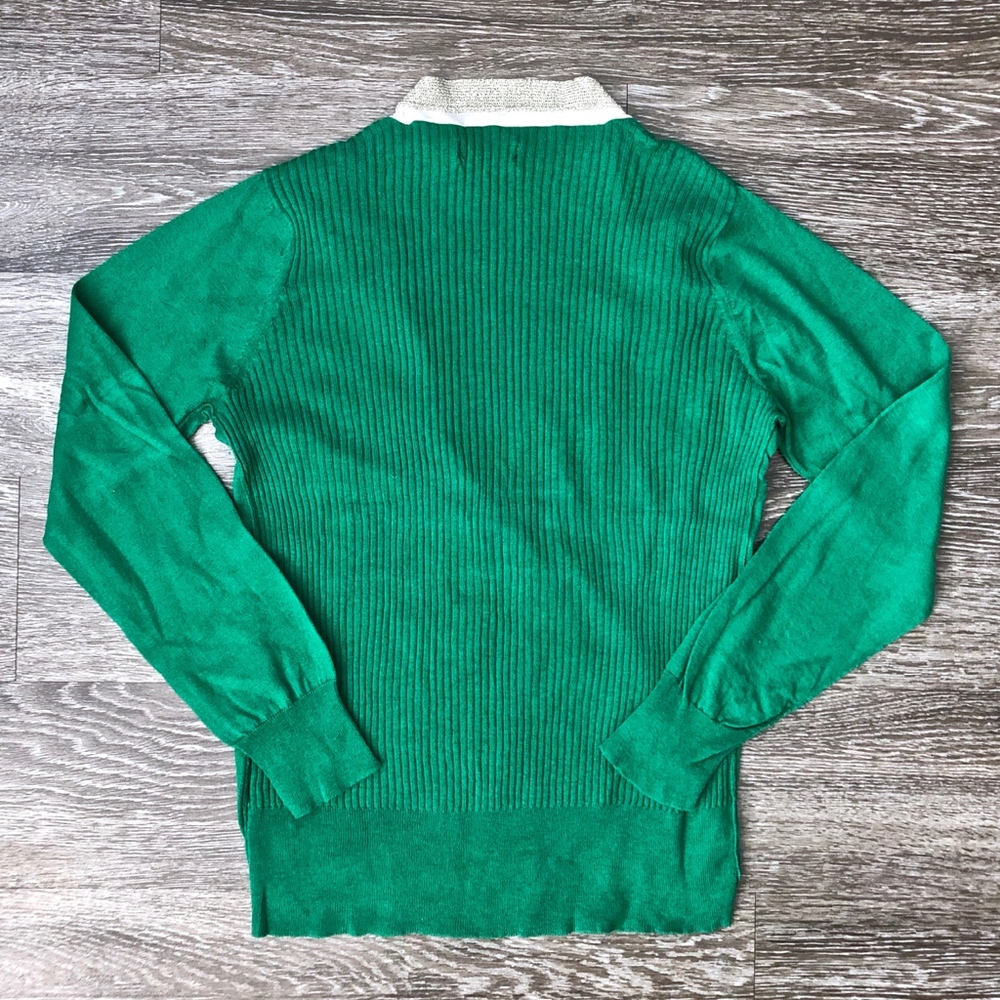 DANA BUCHMAN Green and Pale Gold Cardigan - Picture 5 of 5